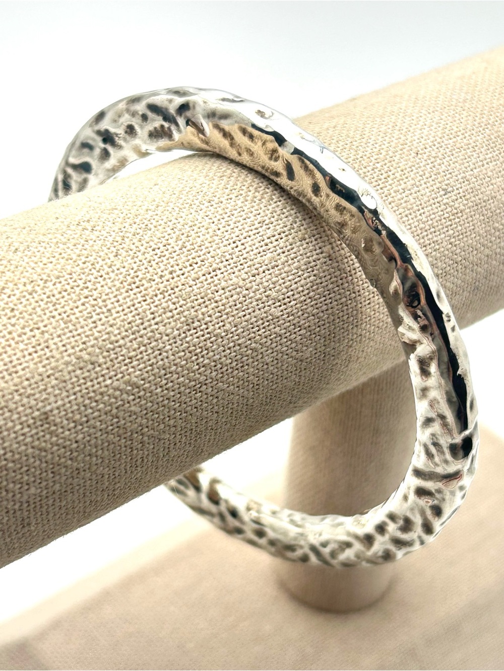 Simon Sebbag SSD Sterling Silver Hammered Bangle Bracelet